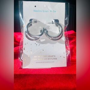 Wanderlust +Co. Plated Silver Triple Hoop Earrings